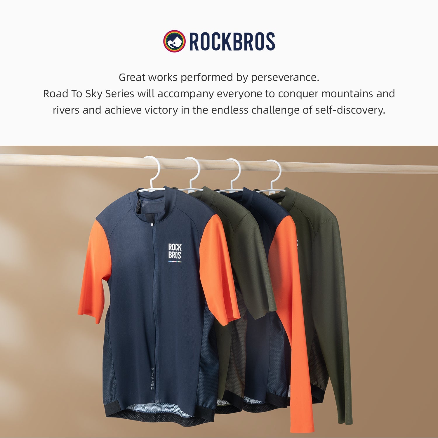【ROAD TO SKY】by ROCKBROS Men's Long-Sleeve Cycling Jersey in Various Colours