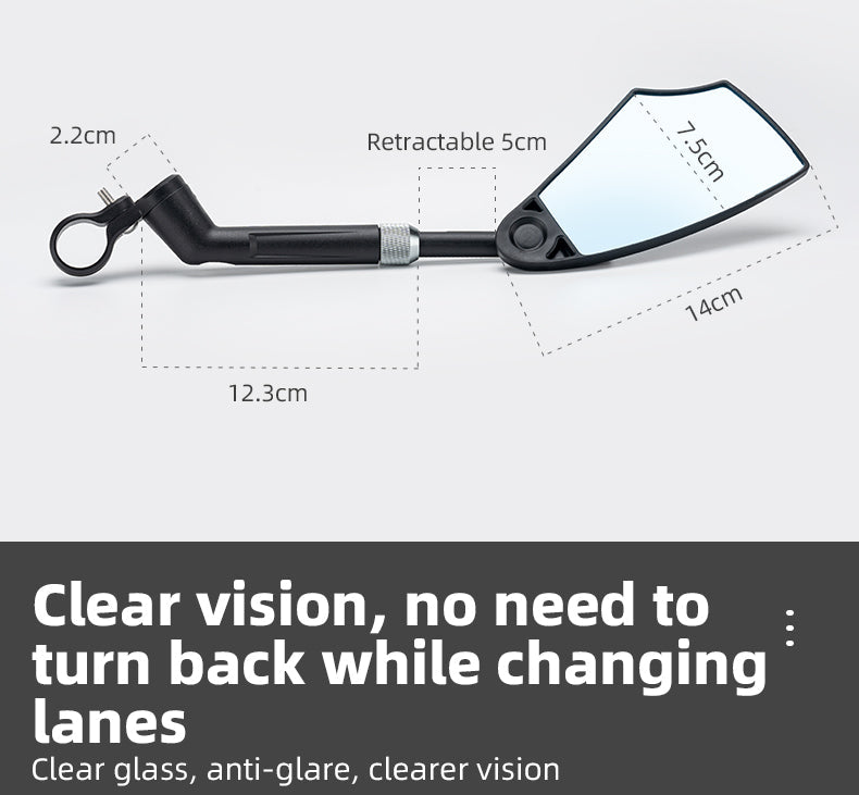 ROCKBROS Adjustable Bike Mirror Anti-Glare 360-Degree Rotation