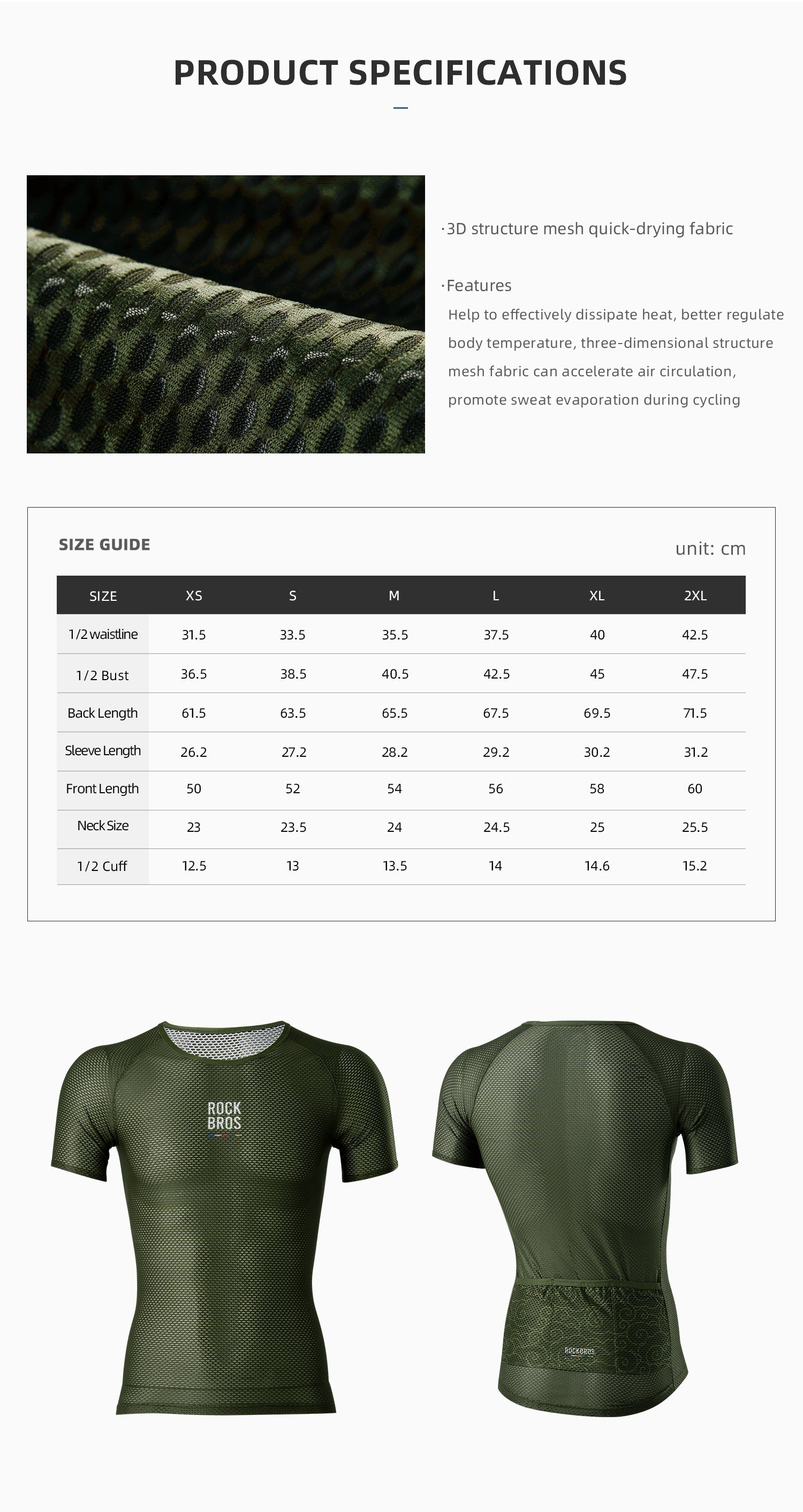 【ROAD TO SKY】by ROCKBROS Unisex Short-Sleeved Mesh Cycling Base Layer in Various Colours
