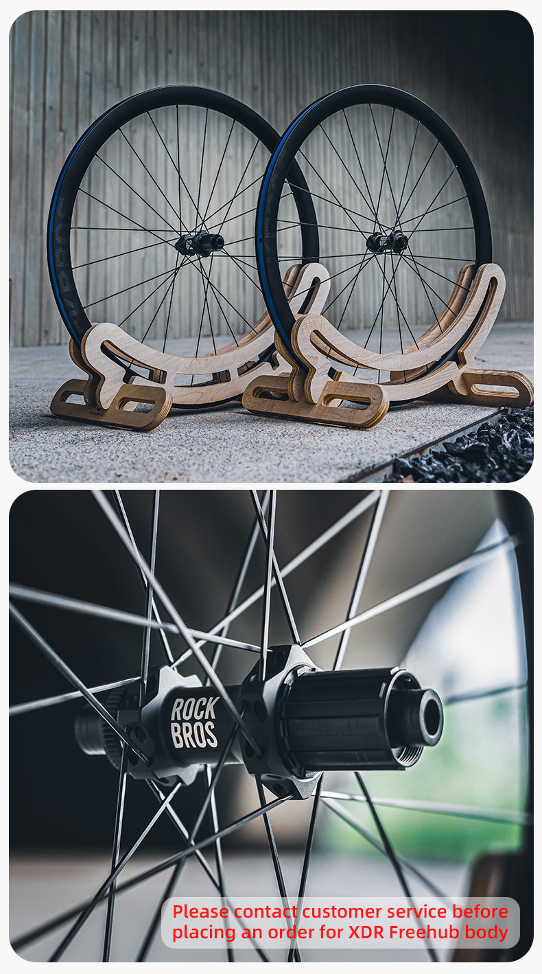 ROCKBROS Road Bike Carbon Fiber Wheels 700C Carbon Fiber Disc Brake 65mm Wheelsets Clincher