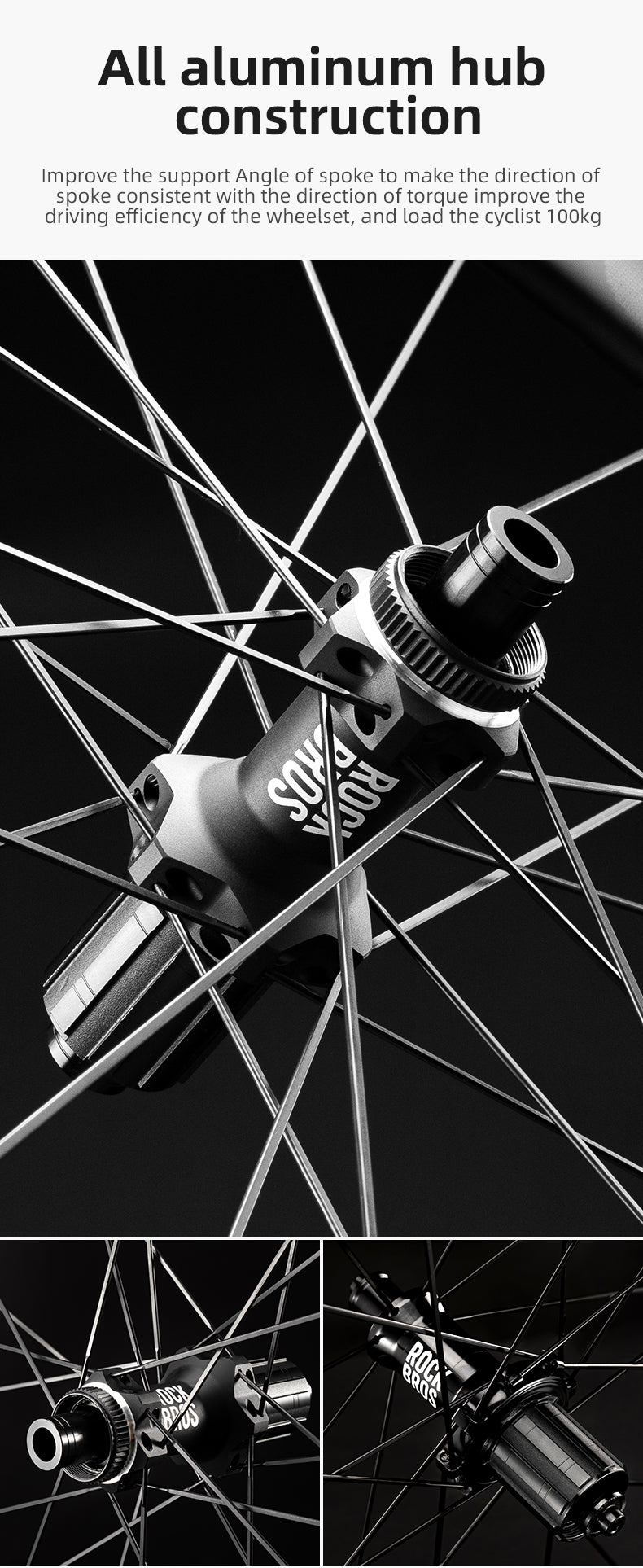 ROCKBROS Road Bike Carbon Fiber Wheels 700C Carbon Fiber Disc Brake 65mm Wheelsets Clincher