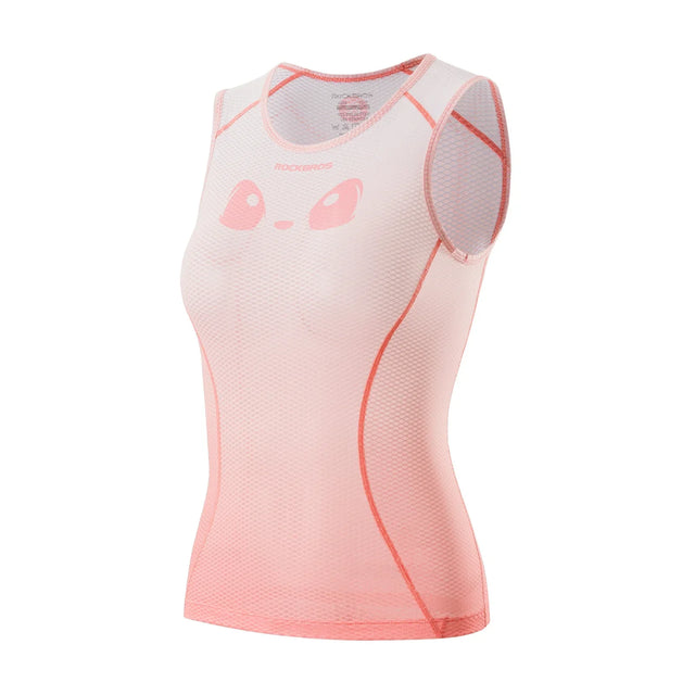 ROCKBROS Breathable Mesh Sleeveless Quick Dry Slim Cycling Base Layer for Women