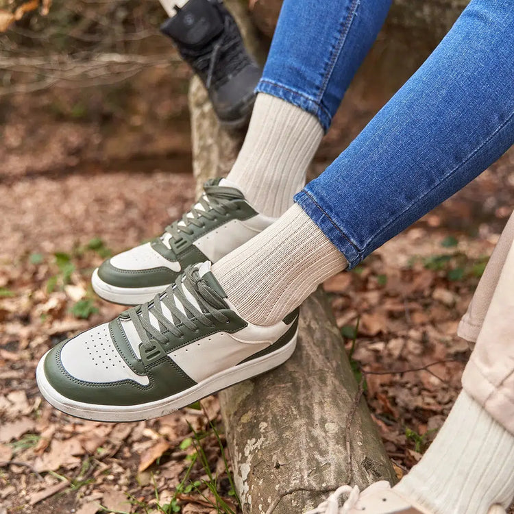 97% Cotton Crew Dress Socks for Men and Women  - Undyed