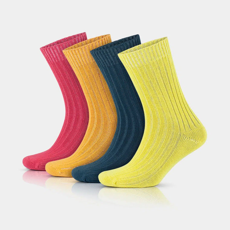 97% Cotton Crew Socks for Men and Women - Colorful