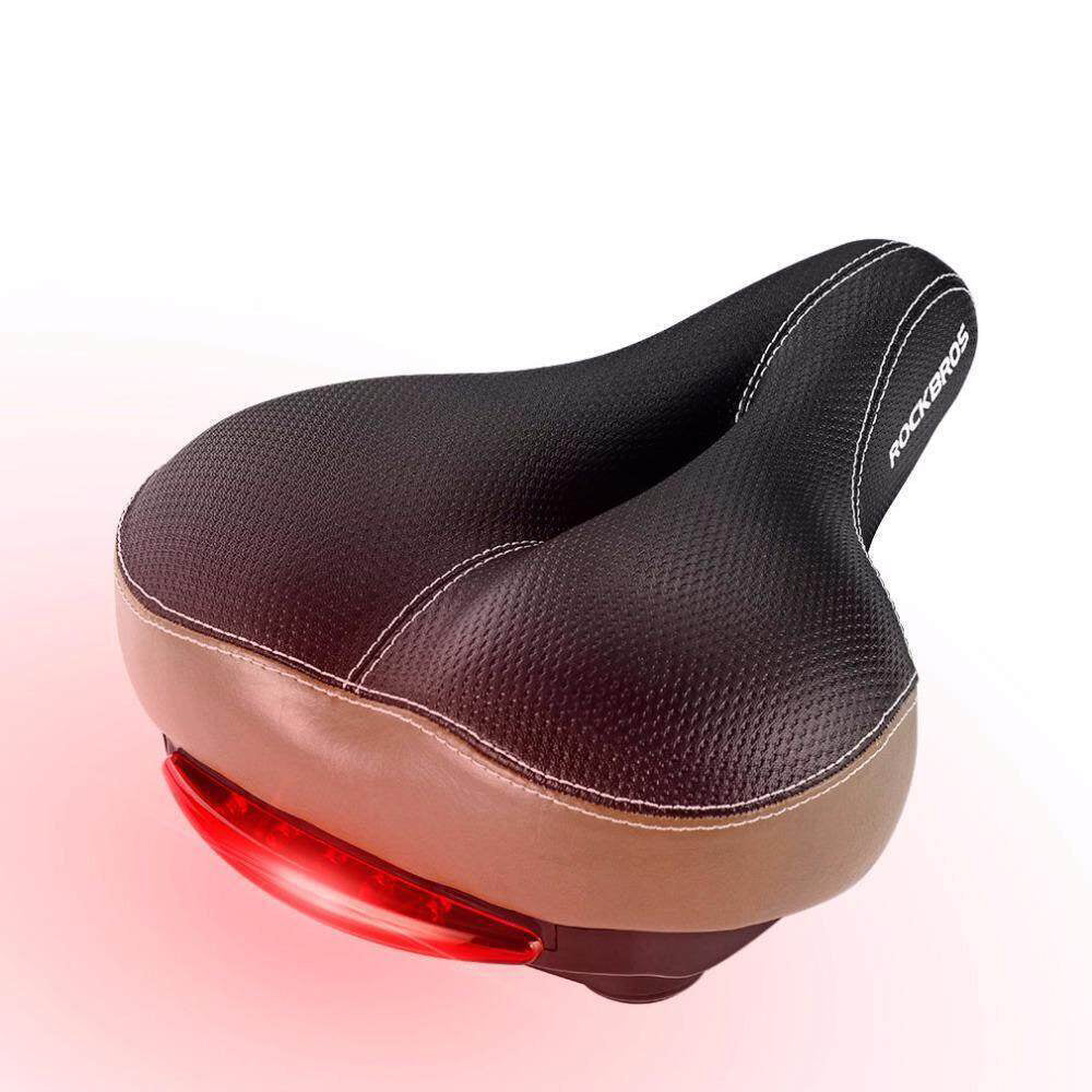 ROCKBROS Bicycle Saddle Seat Cushion with Taillight Breathable Softlou
