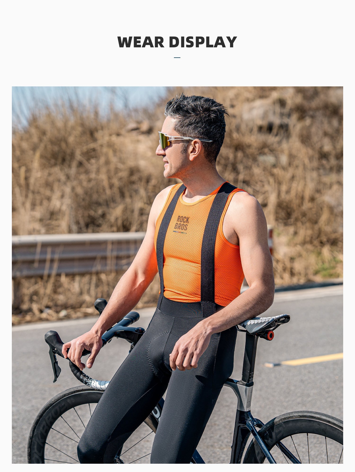 【ROAD TO SKY】by ROCKBROS Men's Cycling Bib Tights in Black