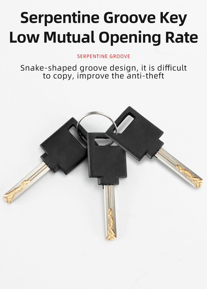 ROCKBROS Motorcycle Bicycle U-Lock Anti-Theft Thickened MTB Bike Lock Alloy Steel 3 Keys