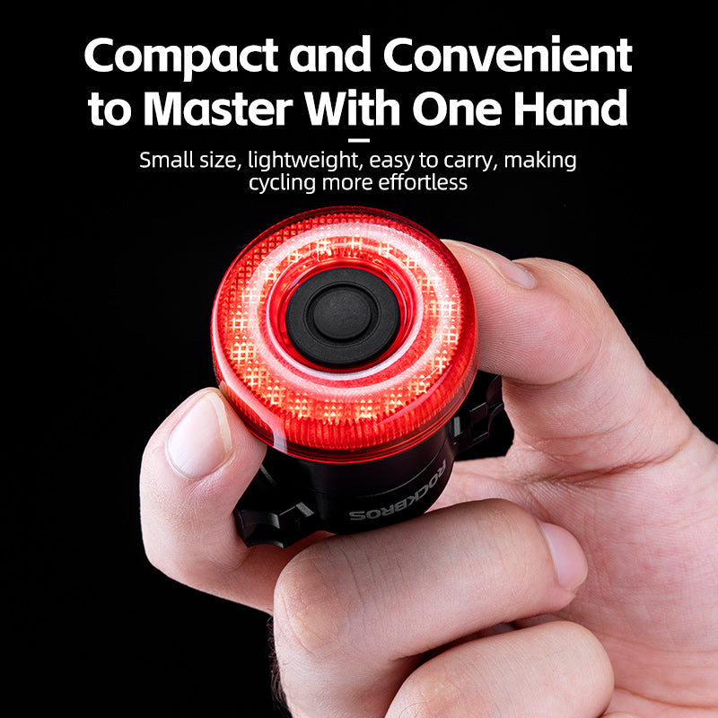 ROCKBROS Upgraded Smart Bicycle Brake Light USB-C Rechargeable IPX7 Waterproof Cycling Rear Light