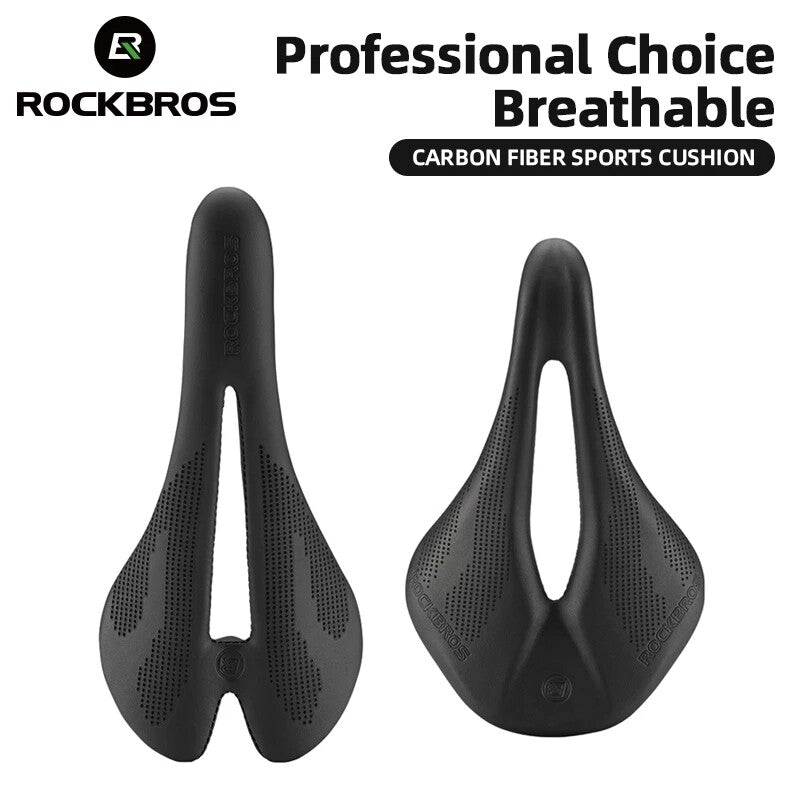 ROCKBROS Carbon Fiber Bike Saddle Lightweight Shock Absorbent