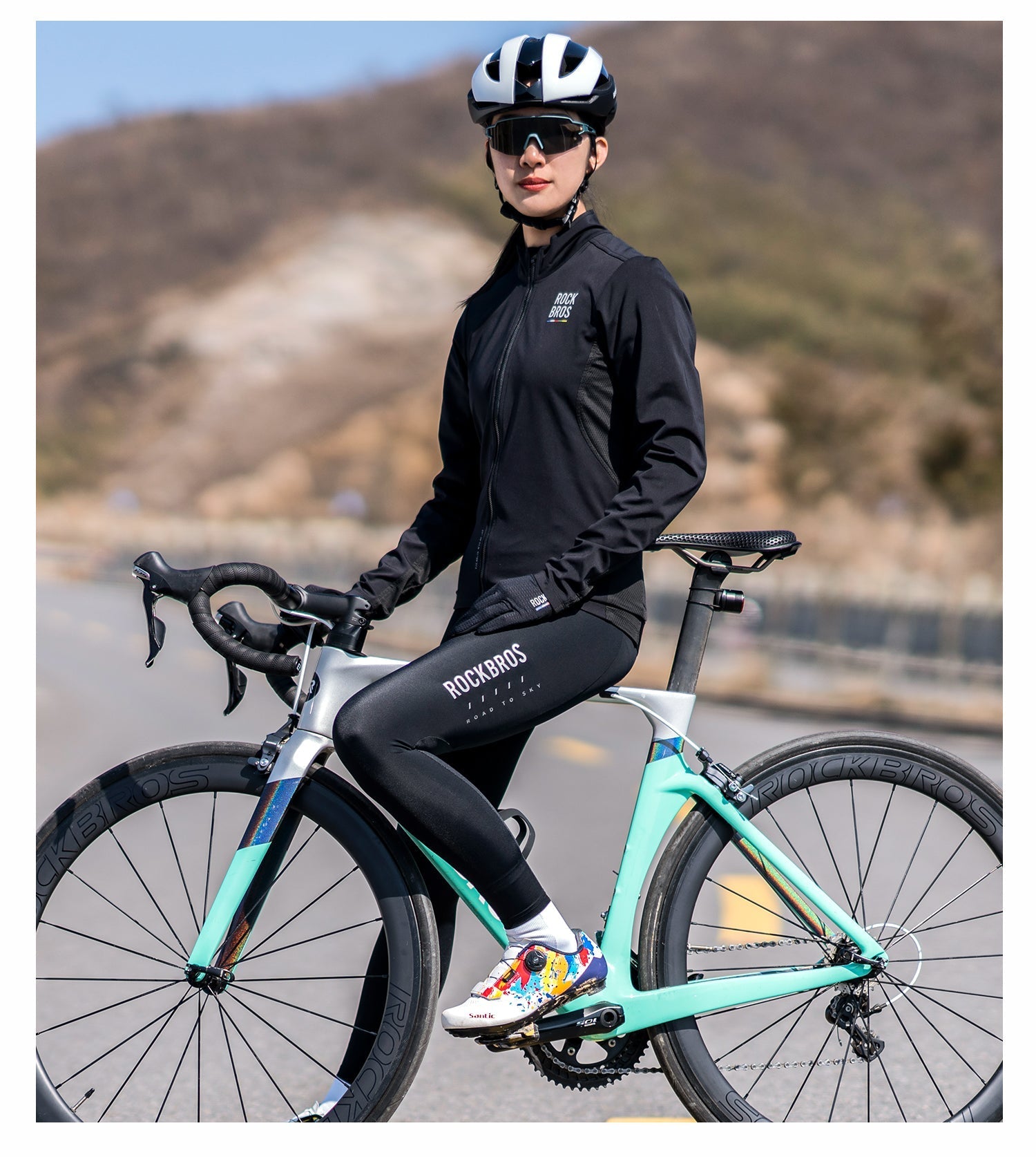 【ROAD TO SKY】by ROCKBROS Women's Cycling Tights in Black