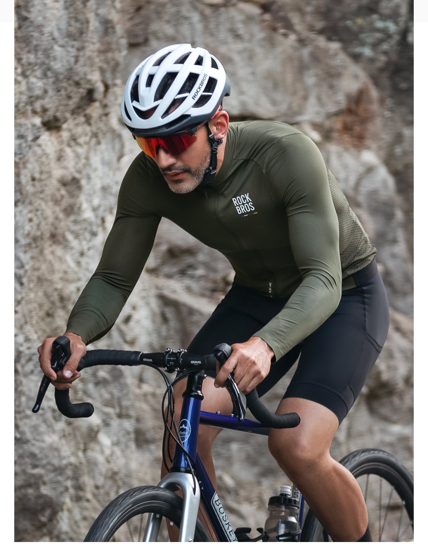 【ROAD TO SKY】by ROCKBROS Men's Long-Sleeve Cycling Jersey in Various Colours