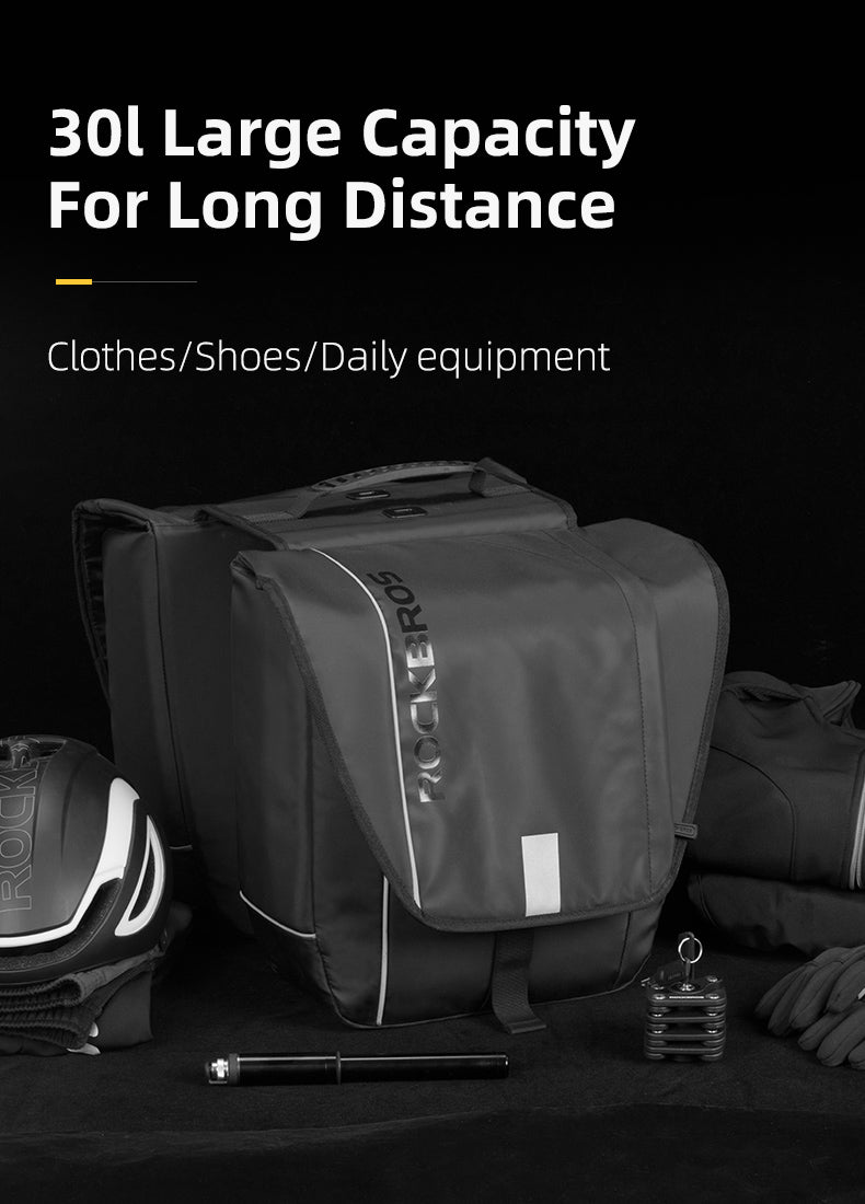 Super 30-Litre Bicycle Saddlebags in Black