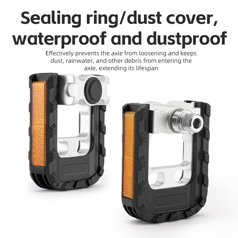 Foldable Bicycle Pedals MTB Bike Cycling Flat Platform Pedals Reflective Aluminium 9/16''