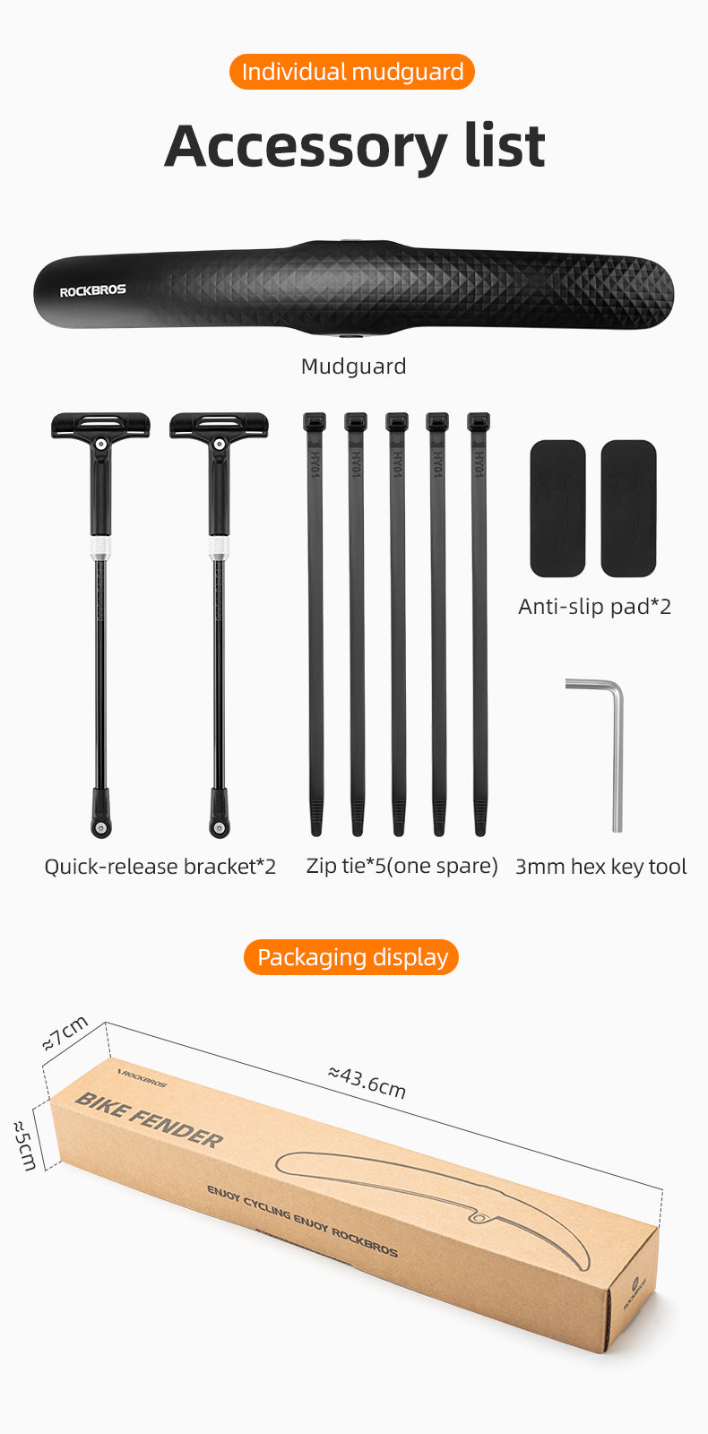 Adjustable Bike Fender Quick Release for 700C Road Bikes