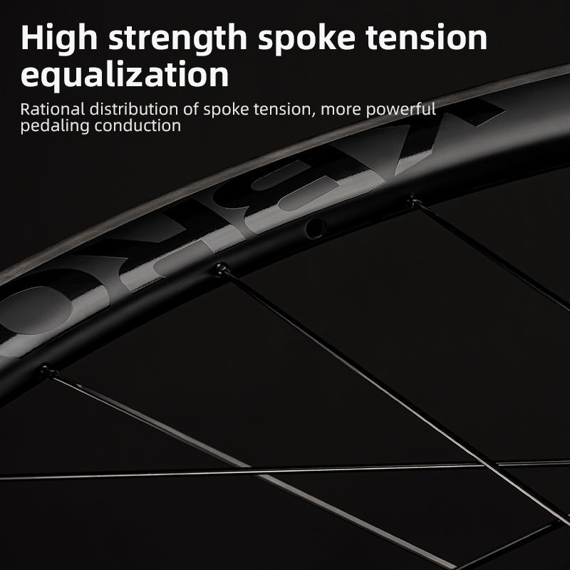 ROCKBROS Road Bike Carbon Fiber Wheels 700C Carbon Fiber Disc Brake 65mm Wheelsets Clincher