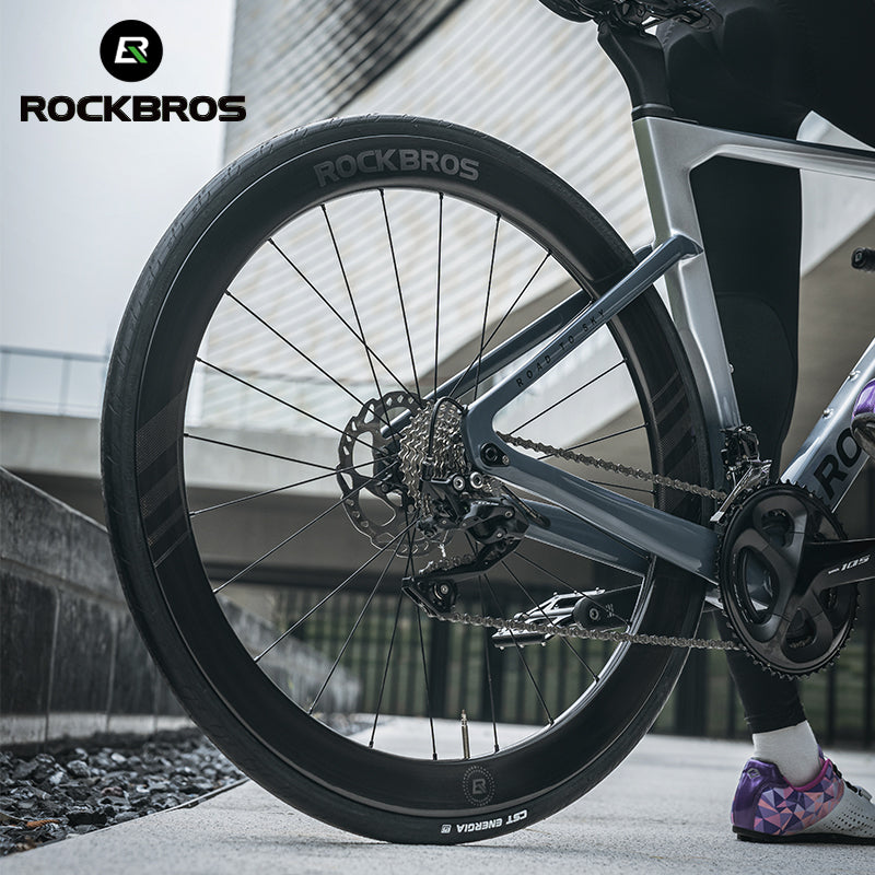 ROCKBROS Road Bike T700 Carbon Fiber Wheelset 50mm Rim Disc Brake Bike Wheels Clincher/Tubeless