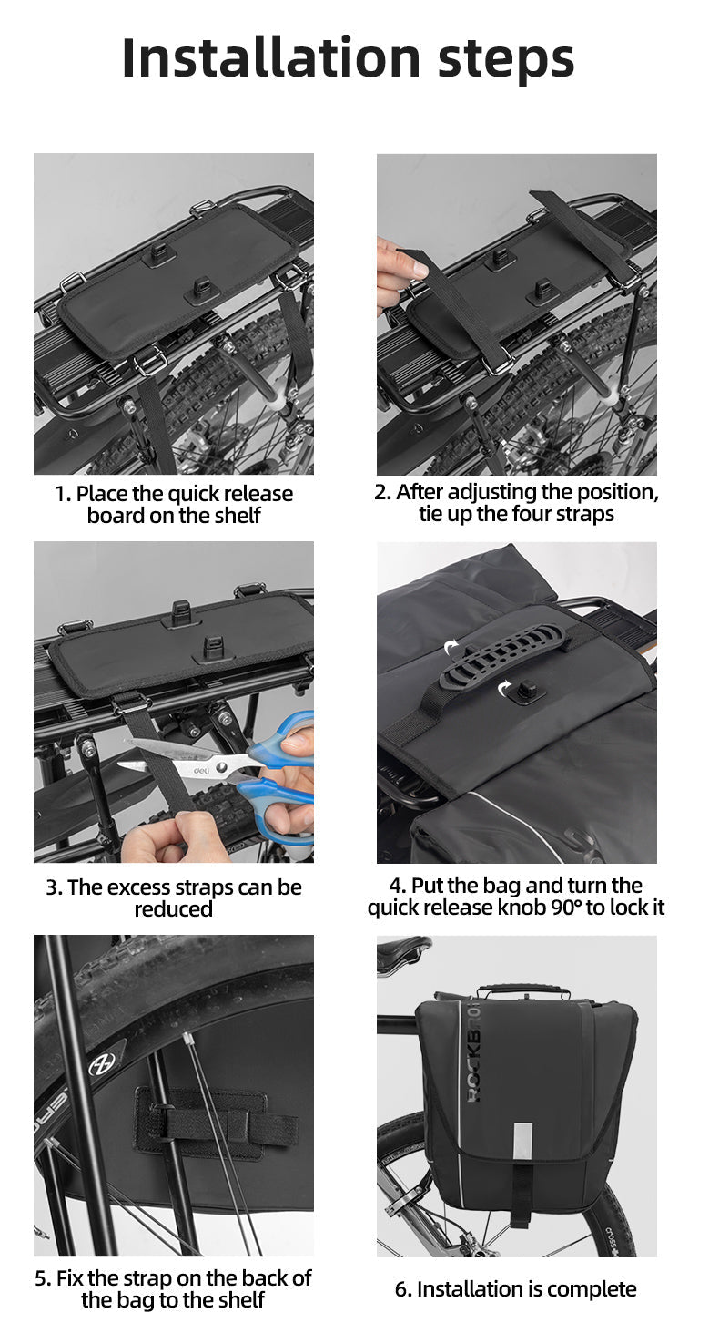 Super 30-Litre Bicycle Saddlebags in Black