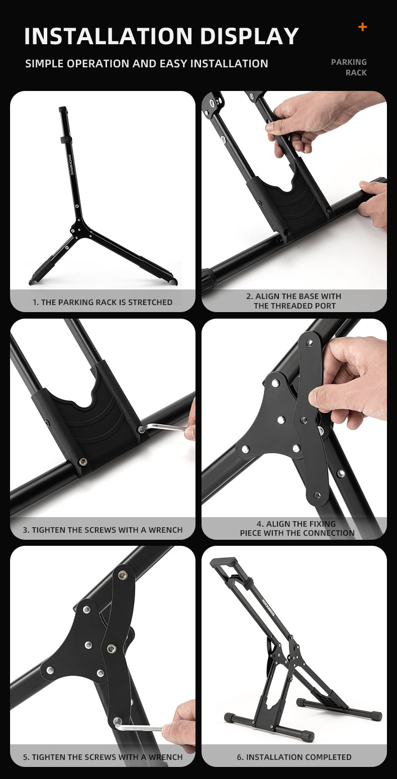 ROCKBROS Carbon Steel Folding Bike Stand