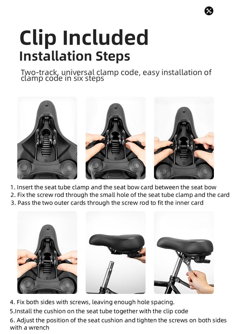 ROCKBROS Bicycle Saddle Shockproof Leather Cushion Reflective Cycling Bike Seat With Handle