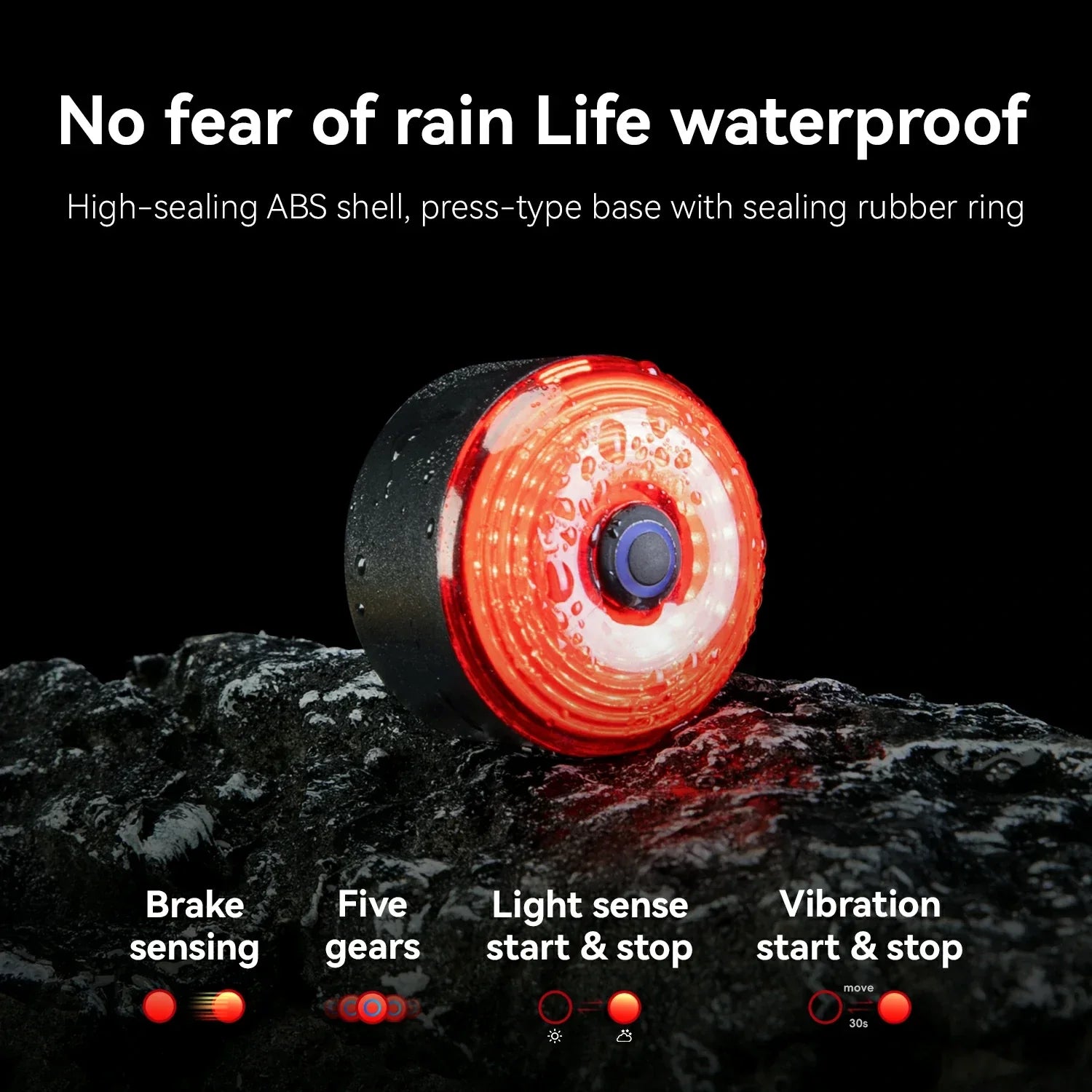 ROCKBROS 3D Shell Saddle Bike Seat Bag with Light Tail