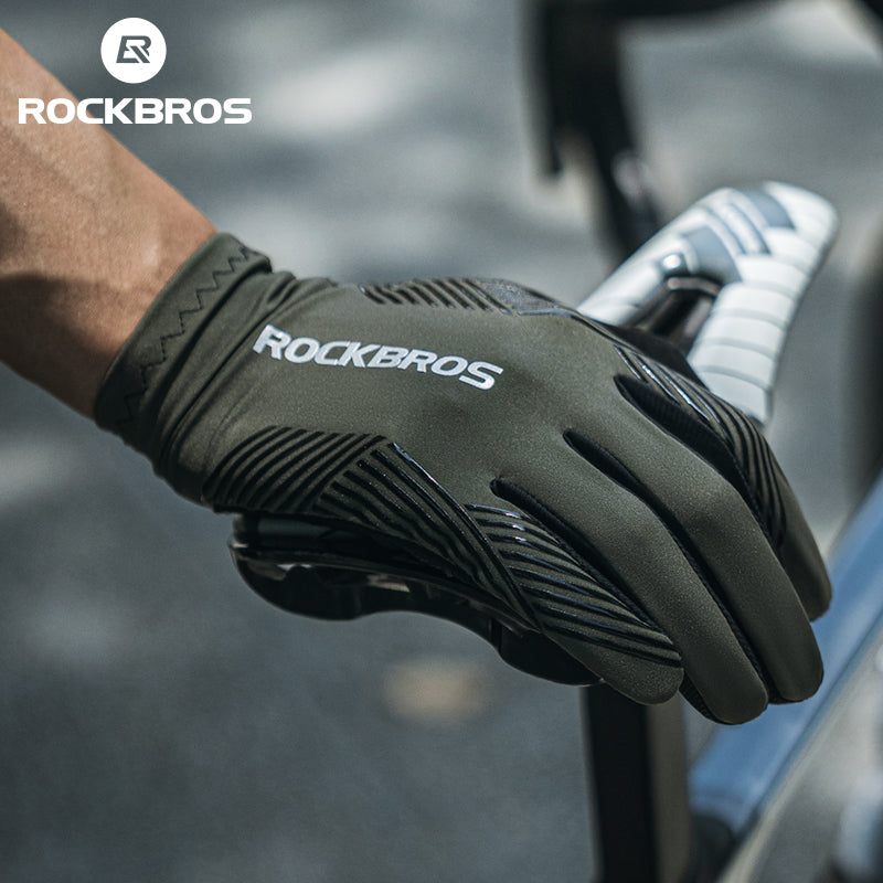 ROCKBROS MTB Gloves - Touch Screen, Anti-Slip Full Finger Cycling Gloves