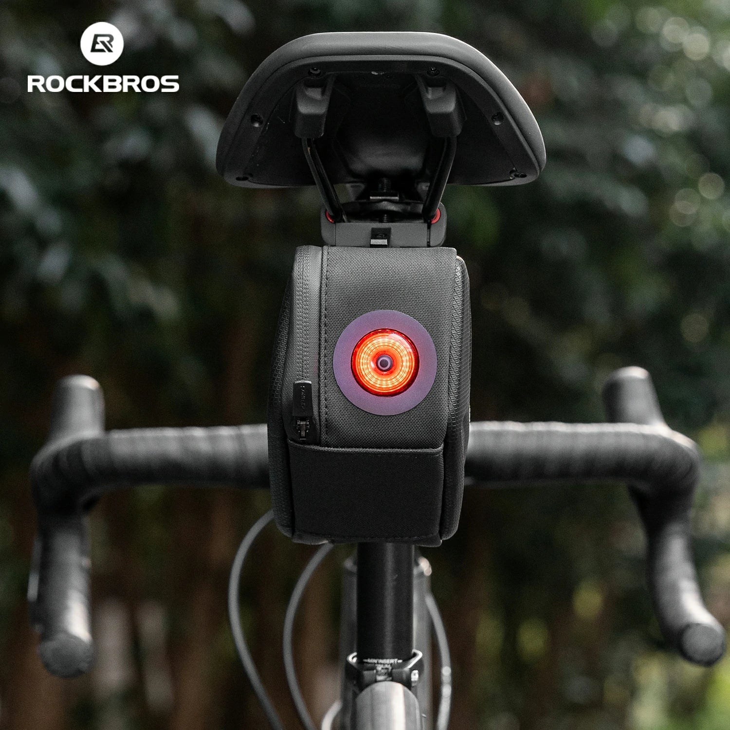 ROCKBROS 3D Shell Saddle Bike Seat Bag with Light Tail