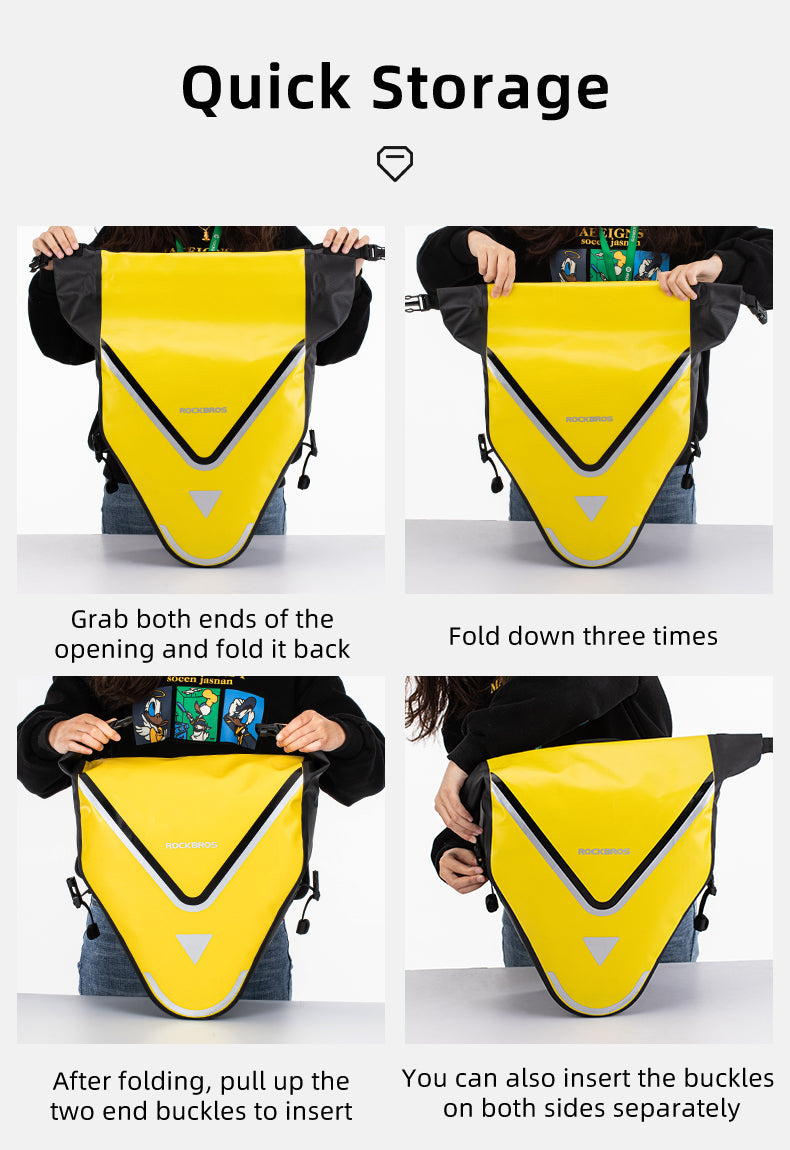 ROCKBROS Large Triangle Bicycle Saddlebag in Yellow