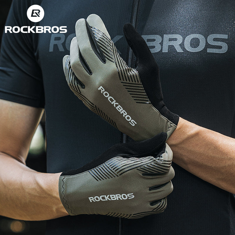 ROCKBROS MTB Gloves - Touch Screen, Anti-Slip Full Finger Cycling Gloves