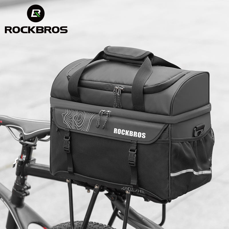 ROCKBROS 11L Insulated Bike Trunk Cooler Bag - Rear Rack Pannier, Commuter Bag