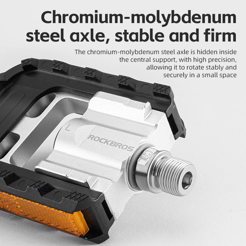 Foldable Bicycle Pedals MTB Bike Cycling Flat Platform Pedals Reflective Aluminium 9/16''
