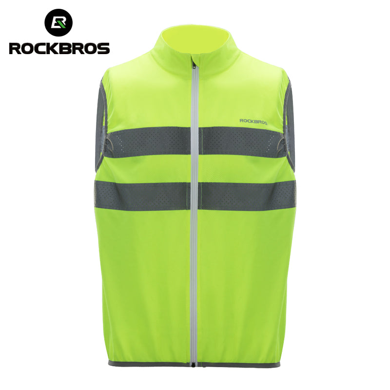 Rockbros Cycling Jacket Unisex Reflective Vest Breathable Night Running Vest Cycling Safety Warning