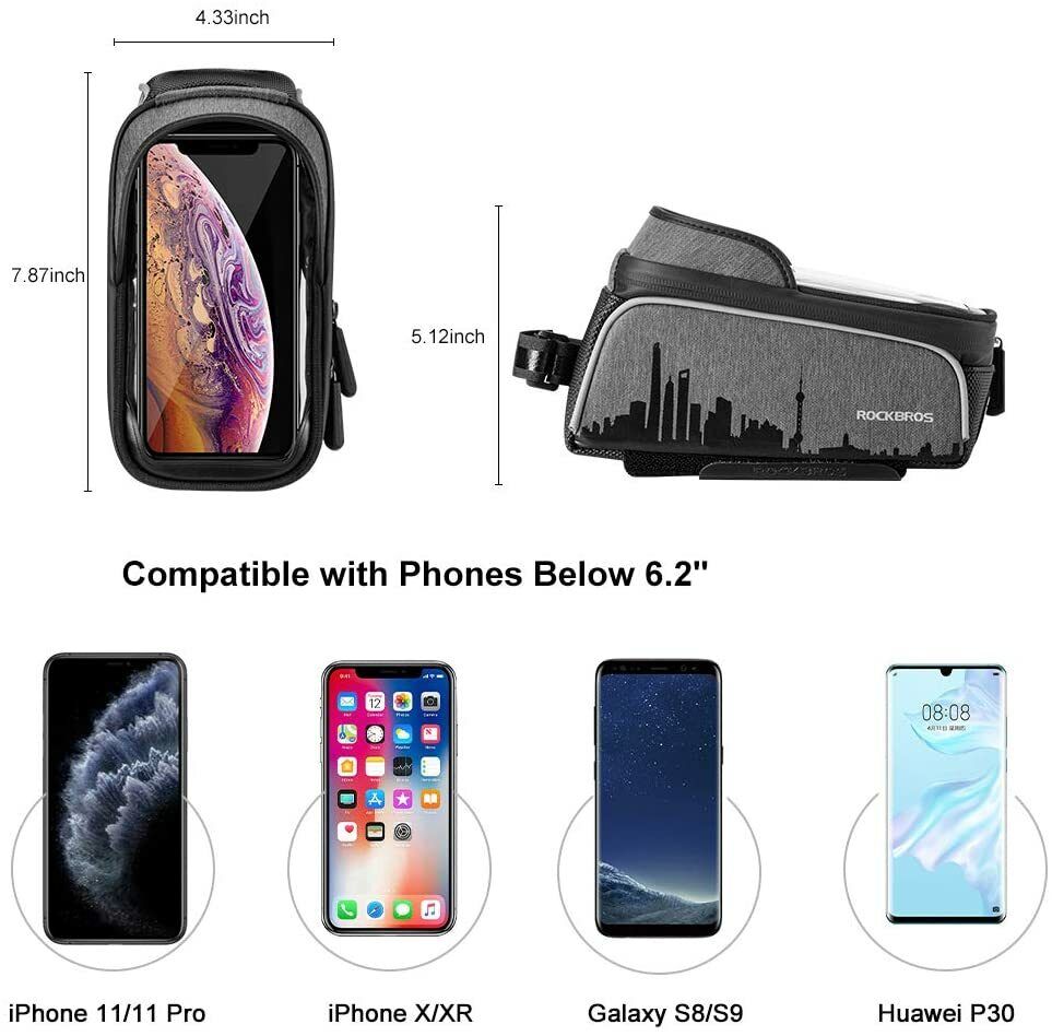 ROCKBROS Mobile Phone Bag Waterproof Touch Screen Fit 6.5in