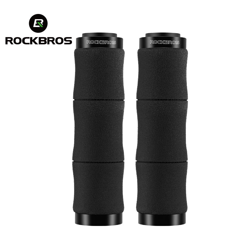 ROCKBROS Bike Grips Shock Absorption Foam Bike Handle Grips Soft Comfortable Non-Slip Double Locked on
