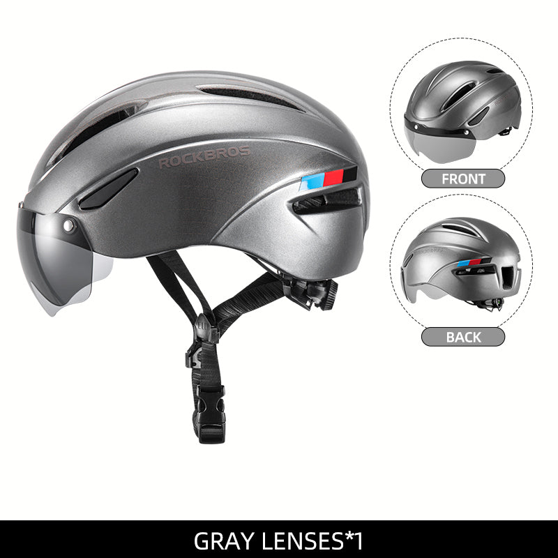 ROCKBROS Ultralight Magnetic Goggles Rear Light Cycling Helmet