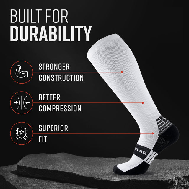 Tall Compression Socks (White)