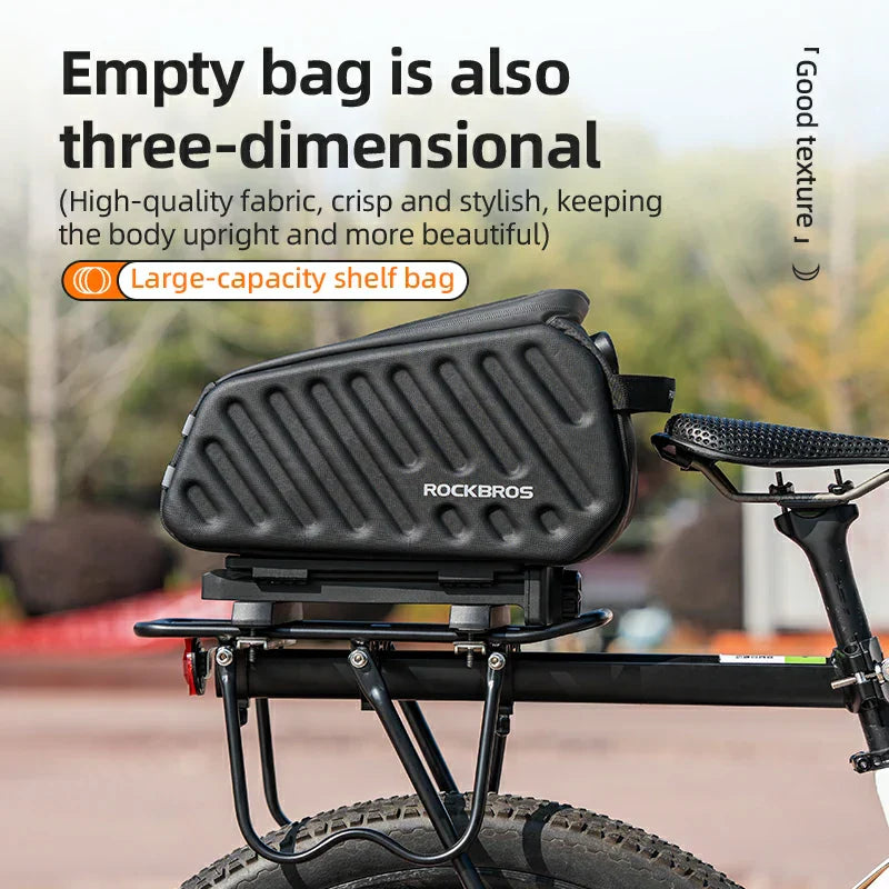 ROCKBROS Hard Shell EVA Bike Rack Bags Waterproof with Lock 7.5L