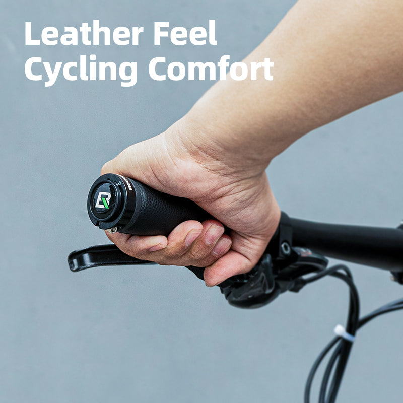 ROCKBROS Microfiber Leather Bike Grips with Aluminum Lock