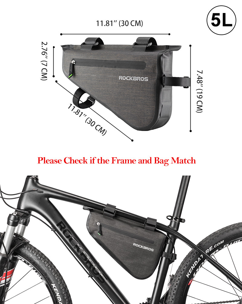 Bike Frame Triangle Large Cycling Bag 5-8L