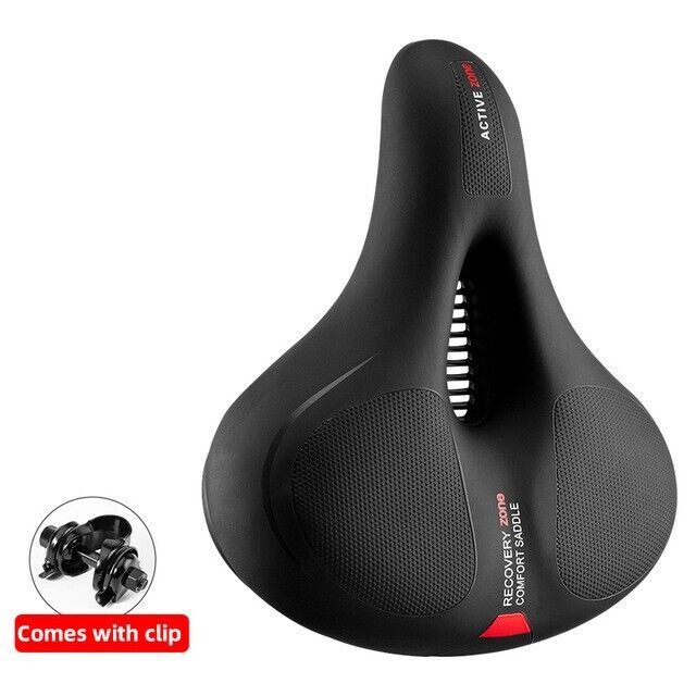 ROCKBROS Bicycle Saddle Shockproof Leather Cushion Reflective Cycling Bike Seat With Handle