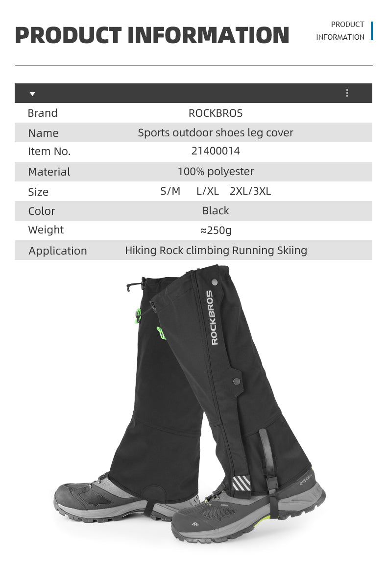 Snow Boot Leg Gaiters Waterproof
