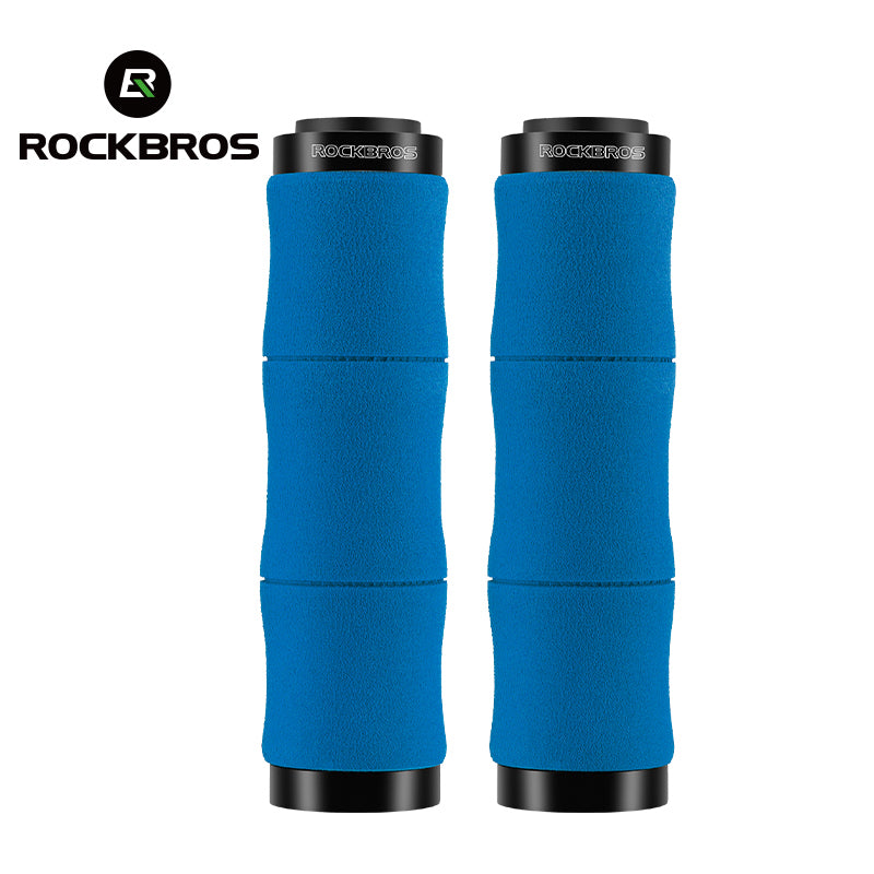 ROCKBROS Bike Grips Shock Absorption Foam Bike Handle Grips Soft Comfortable Non-Slip Double Locked on