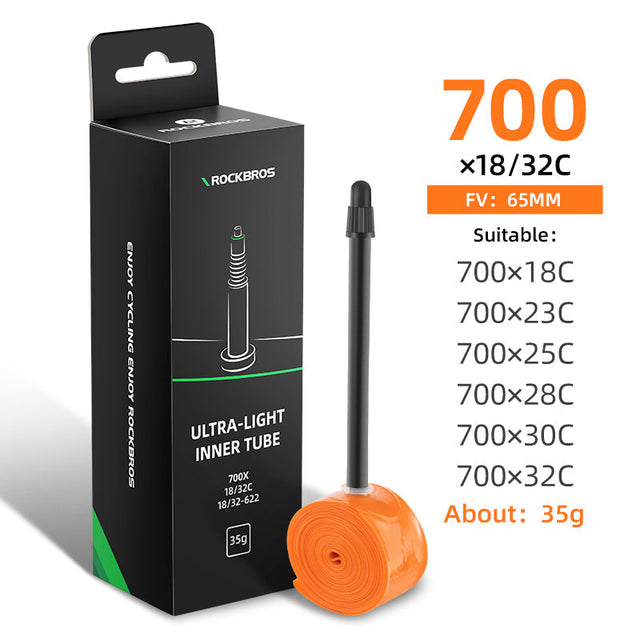 ROCKBROS Bike Inner Tube Road Bicycle Tubes Presta Valve Compatible with 700 x 18/23/25/28/30/32Tire