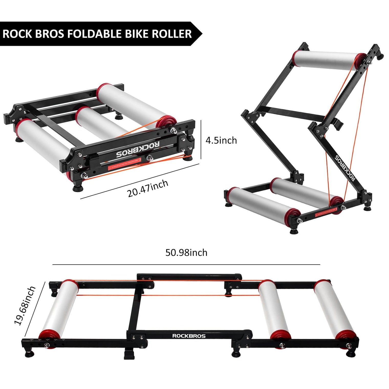 ROCKBROS Foldable Indoor Bike Roller Trainer - Quiet and Portable