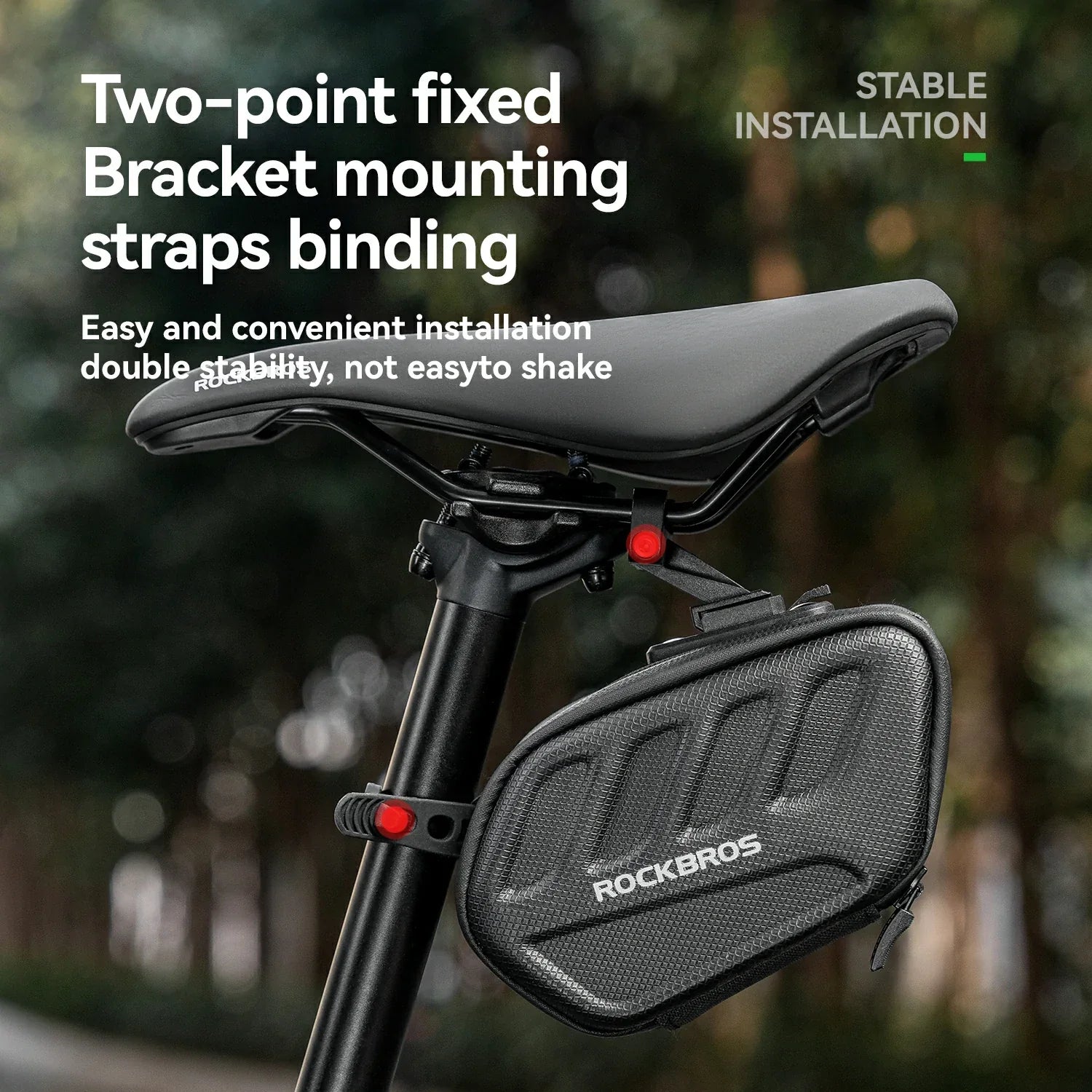 ROCKBROS 3D Shell Saddle Bike Seat Bag with Light Tail