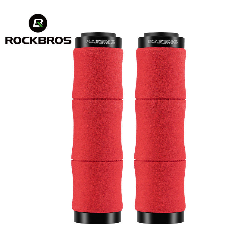 ROCKBROS Bike Grips Shock Absorption Foam Bike Handle Grips Soft Comfortable Non-Slip Double Locked on