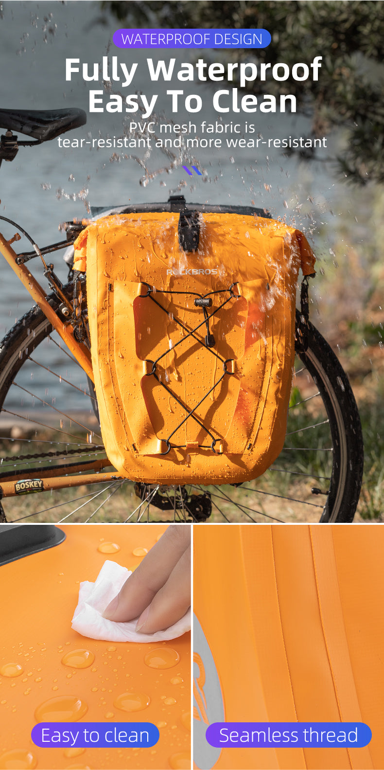 Deluxe Large Capacity Bicycle Saddlebag in Various Colours
