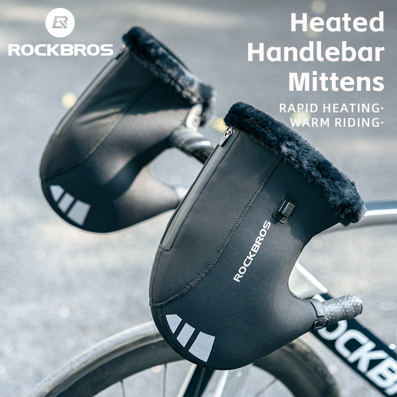 USB Charging Heated Winter Handlebar Mittens for Winter Cycling