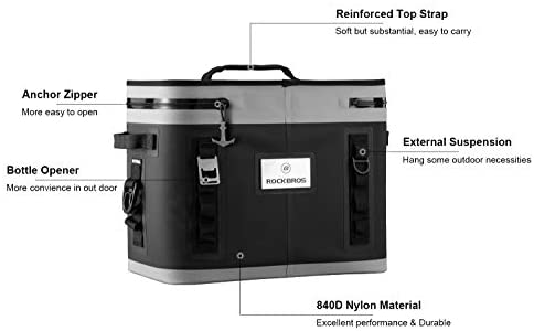 ROCKBROS Portable Soft Cooler Bag 30 CAN Insulated Leak Proof Soft Pack Coolers