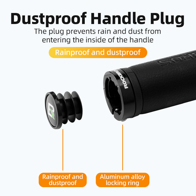 ROCKBROS Microfiber Leather Bike Grips with Aluminum Lock