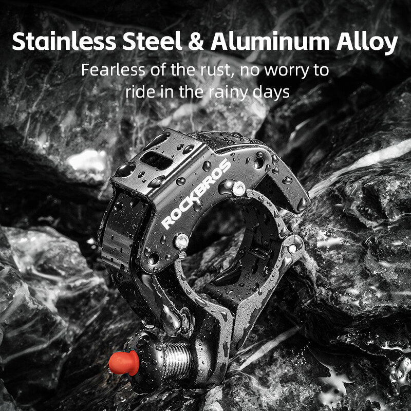 ROCKBROS Bike Mini Hidden Bell Loud Sound Aluminum Alloy Warning 100db Bell of Bicycle Handle Portable Cycling Equipment Fit MTB Road Folding Bike